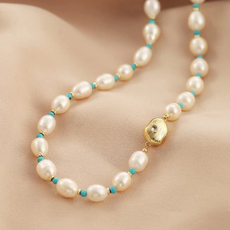 Genuine Freshwater Pearl Blue Wish Necklace