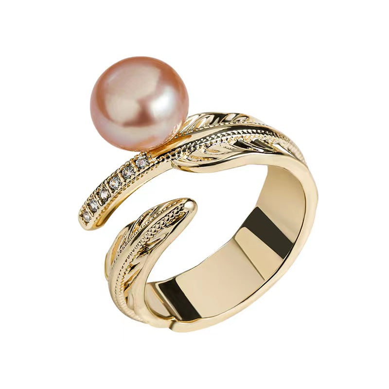 Genuine Freshwater Pearl Leafy Ring