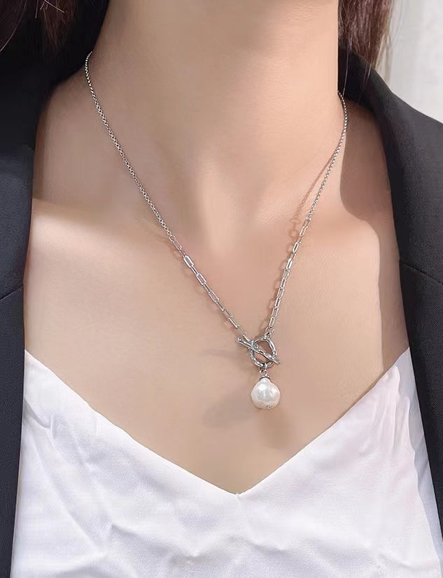 Genuine Baroque Pearl Solid S925 Silver Dream Come True Necklace