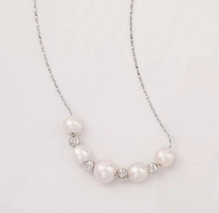 Genuine Freshwater Pearl Solid S925 Silver Destiny Necklace