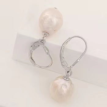 Genuine Baroque Pearl Solid S925 Silver Lantern Earrings