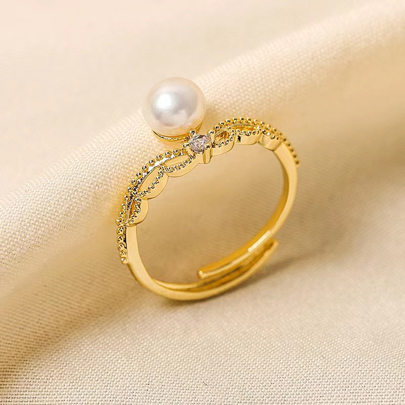 Genuine Freshwater Pearl Crown Ring