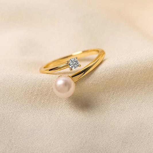 Genuine Freshwater Pearl Sparkle Ring