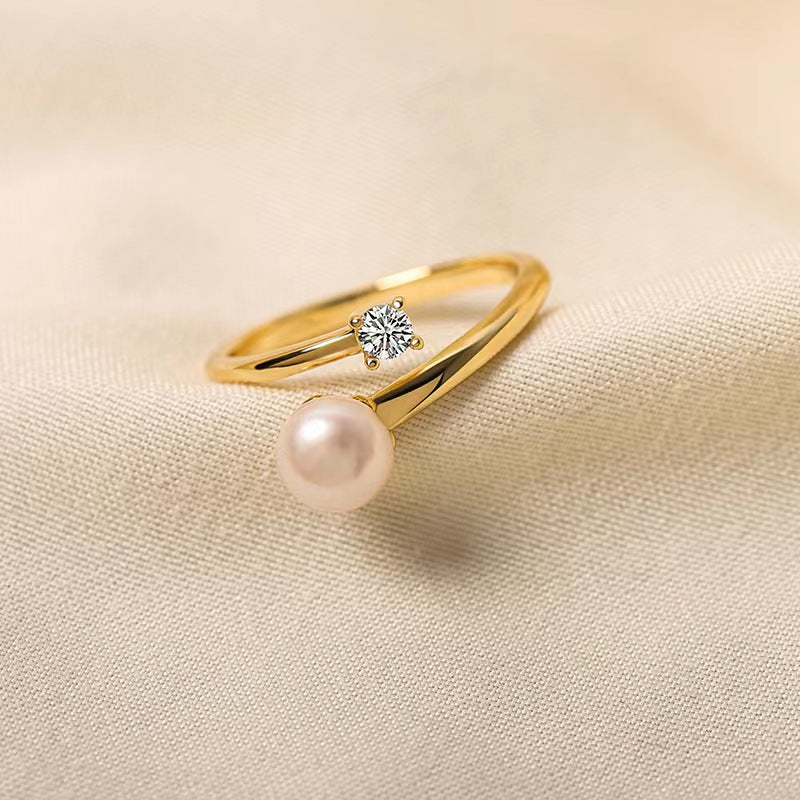 Genuine Freshwater Pearl Sparkle Ring