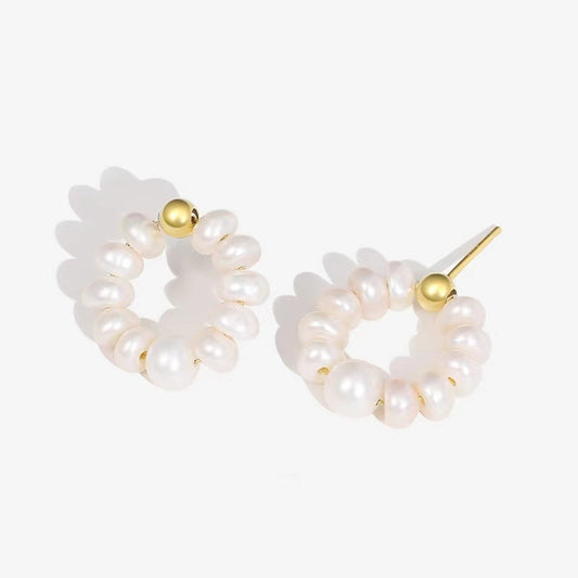 Genuine Baroque Pearl Eternity Earrings