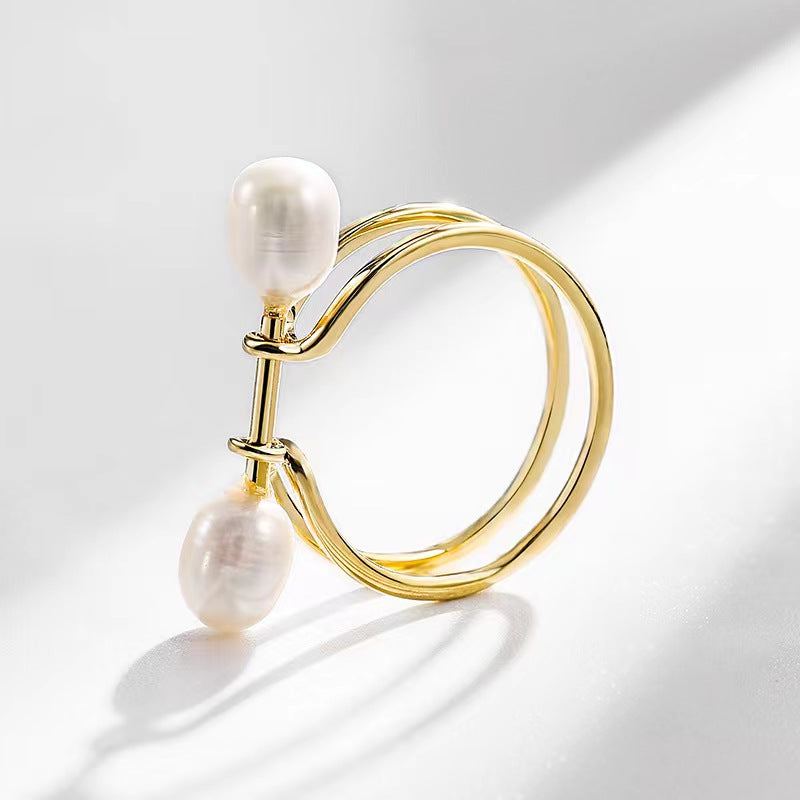 Genuine Freshwater Pearl Knot Ring