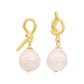Genuine Baroque Pearl Solid S925 Silver God's Knot Earrings