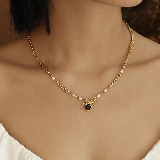 Genuine Freshwater Pearl Knot Necklace