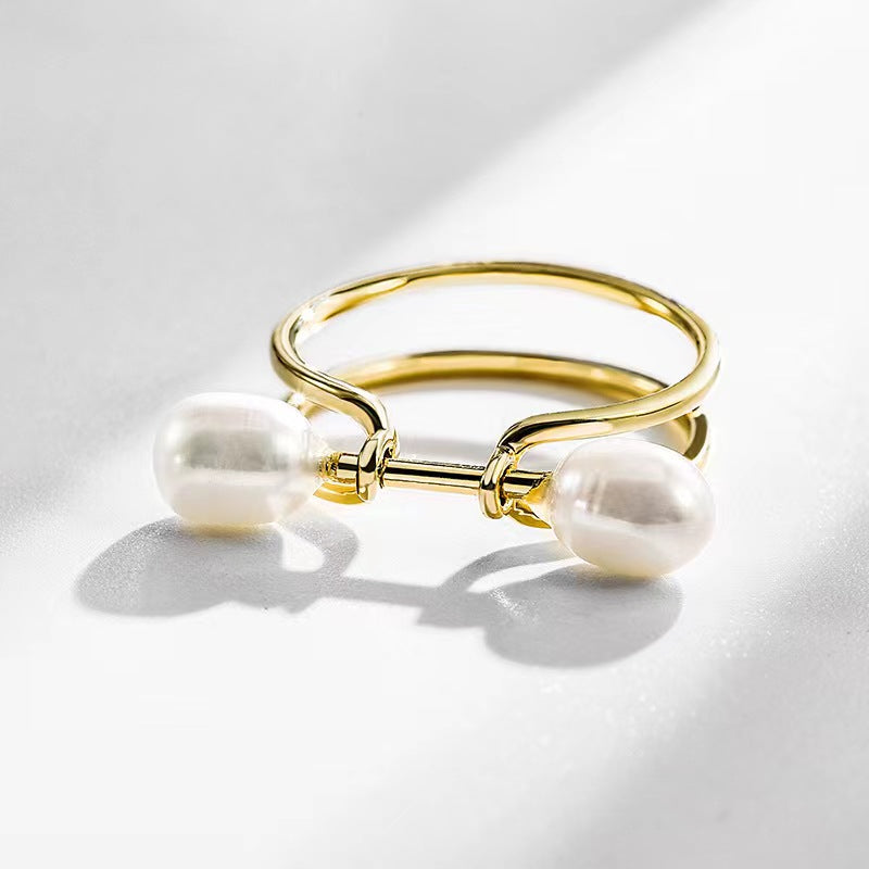 Genuine Freshwater Pearl Knot Ring