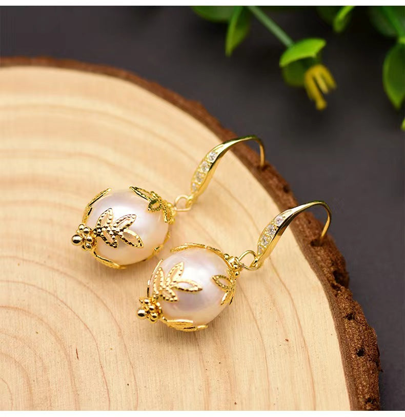 Genuine Freshwater Baroque Pearl Borough Earrings