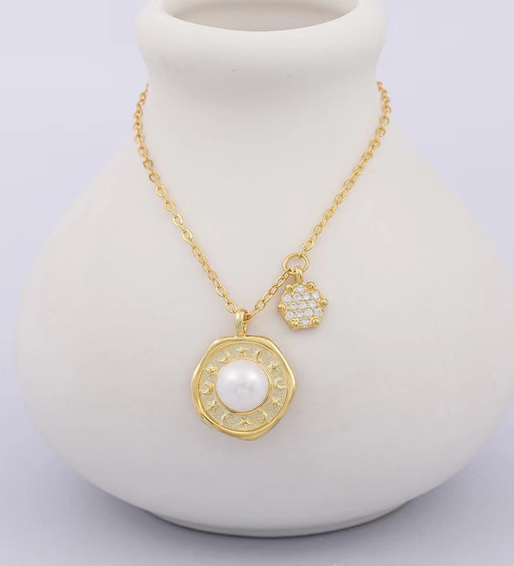 Genuine Baroque Pearl Solid S925 Silver Sun Radiance Necklace