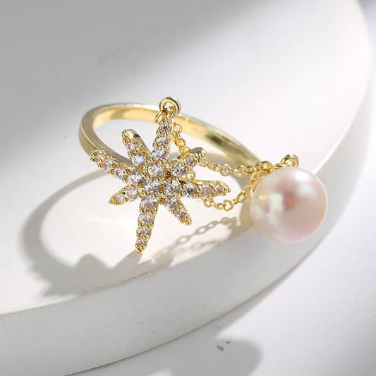 Genuine Freshwater Pearl Lucky Star Ring