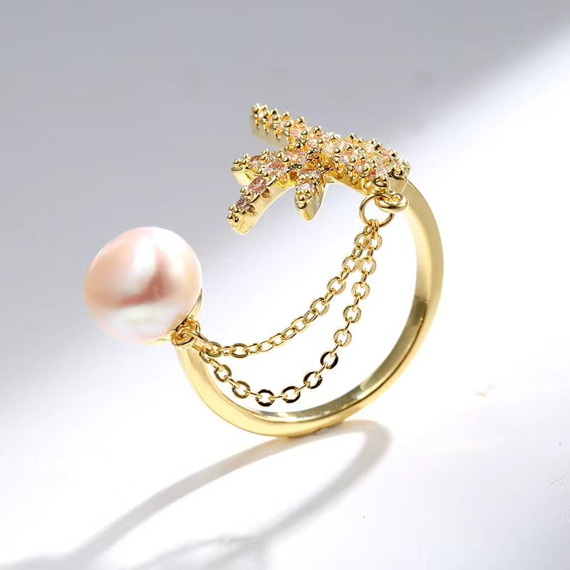 Genuine Freshwater Pearl Lucky Star Ring