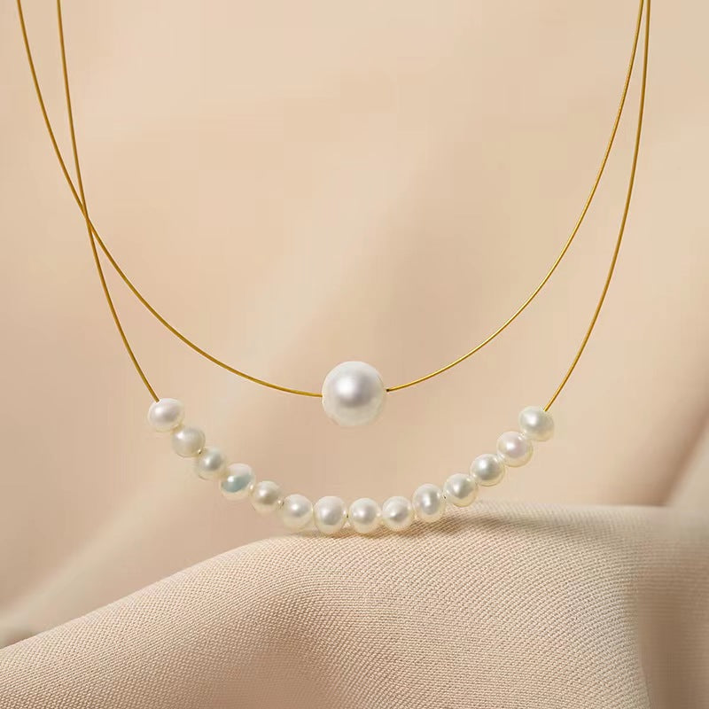 Genuine Freshwater Pearl Double Layer Necklace