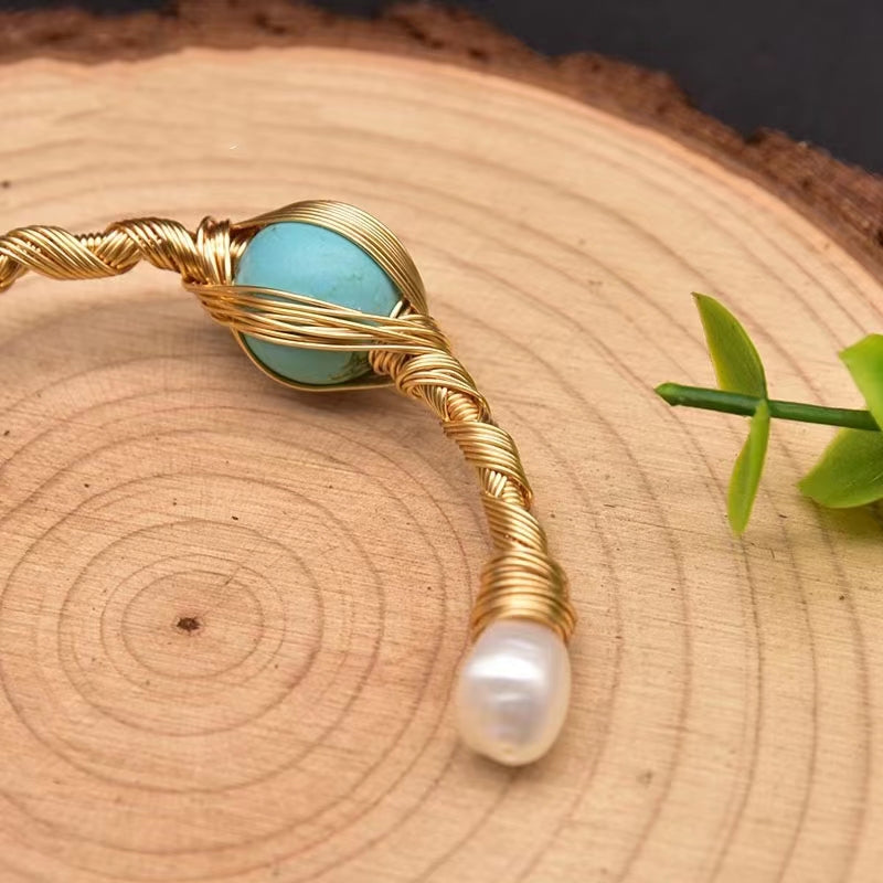 Genuine Freshwater Baroque Pearl Turquoise Bracelet (Limited Edition)