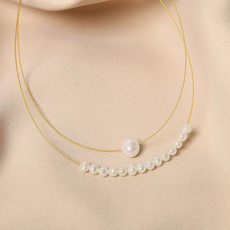 Genuine Freshwater Pearl Double Layer Necklace