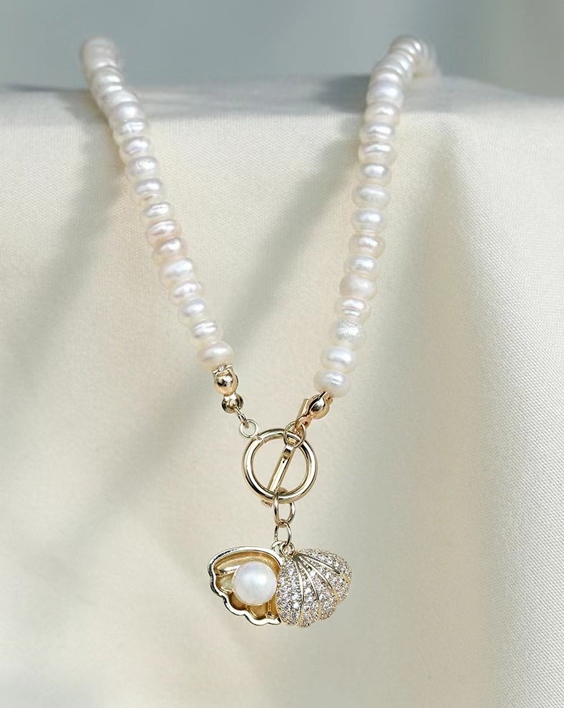 Genuine Freshwater Pearl Shell Necklace