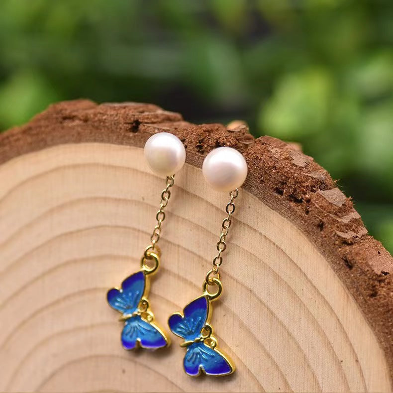 Sterling Silver Butterfly earrings. Stud Post Blue Opal wings Earrings, Bug  Jewelry, Fast Free Shipping. Rhodium plated. gift for her - Jewelry Network  Inc