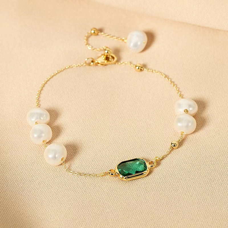 Genuine Freshwater Pearl Emerald Set