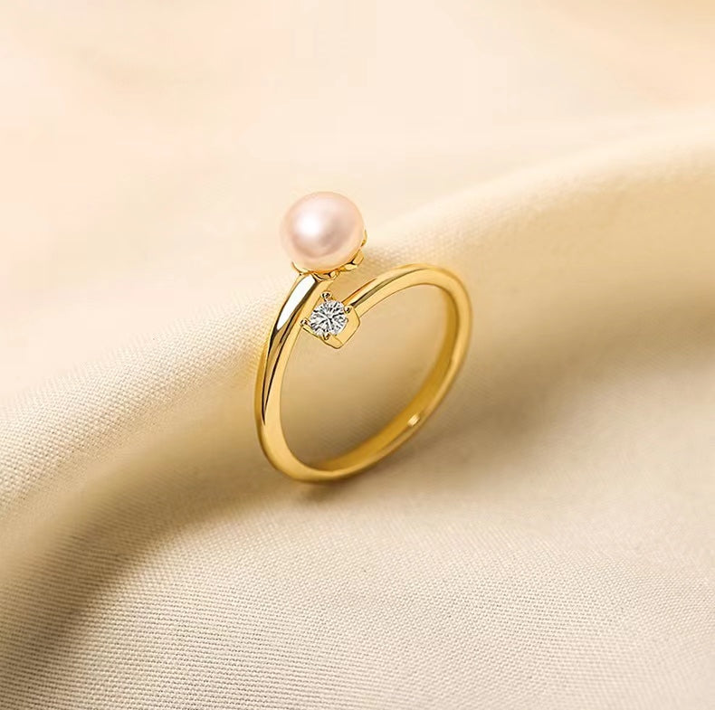 Genuine Freshwater Pearl Sparkle Ring