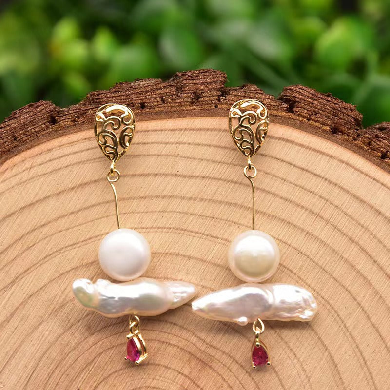 Genuine Freshwater Baroque Pearl Night Market Earrings (Limited Edition)