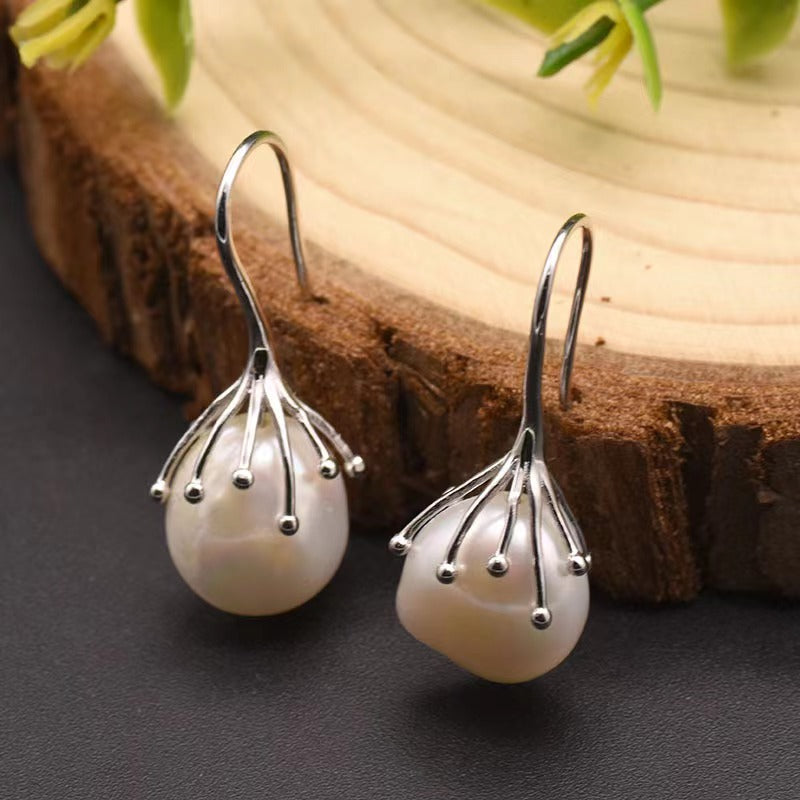 Genuine Freshwater Baroque Pearl Borough Earrings