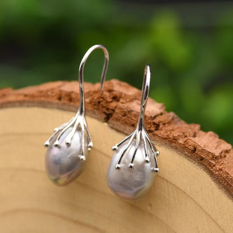 Genuine Freshwater Baroque Pearl Borough Earrings