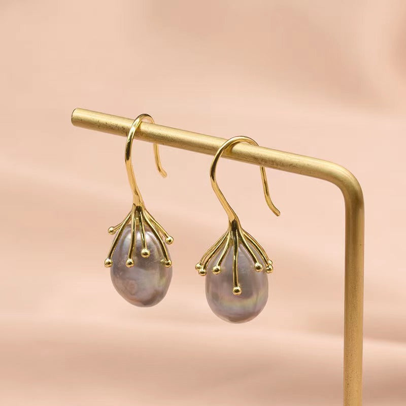 Genuine Freshwater Baroque Pearl Borough Earrings