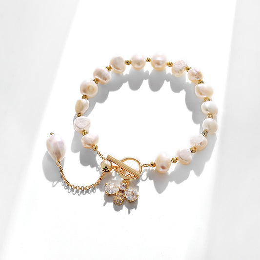 Genuine Freshwater Pearl Happy Bee Bracelet