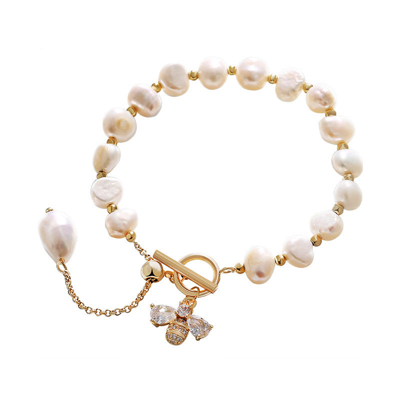 Genuine Freshwater Pearl Happy Bee Bracelet