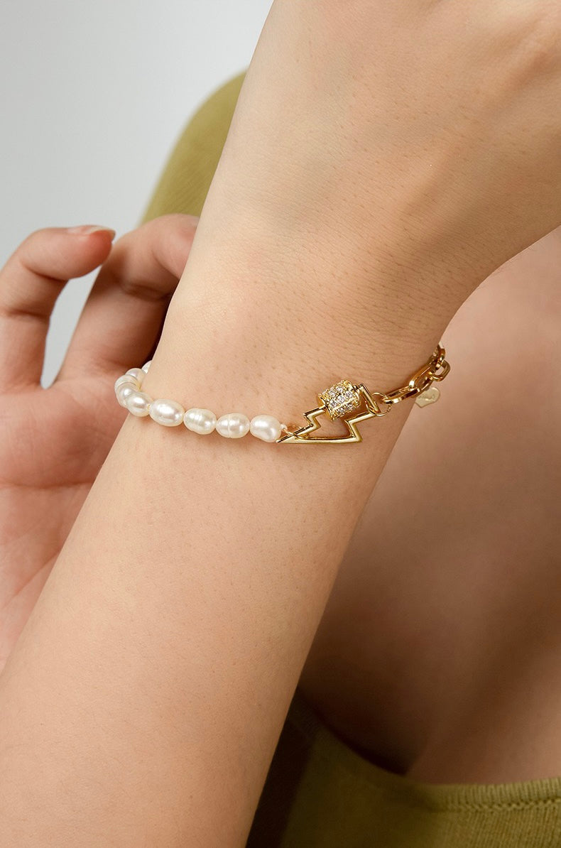 Genuine Freshwater Pearl Lightening Bracelet