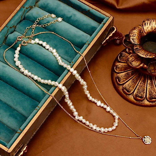 Genuine Freshwater Baroque Pearl Starlight Necklace Set