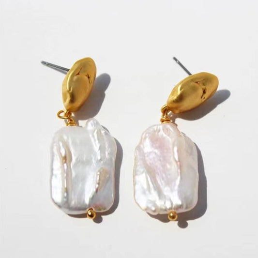 Genuine Freshwater Baroque Pearl Emma Earrings