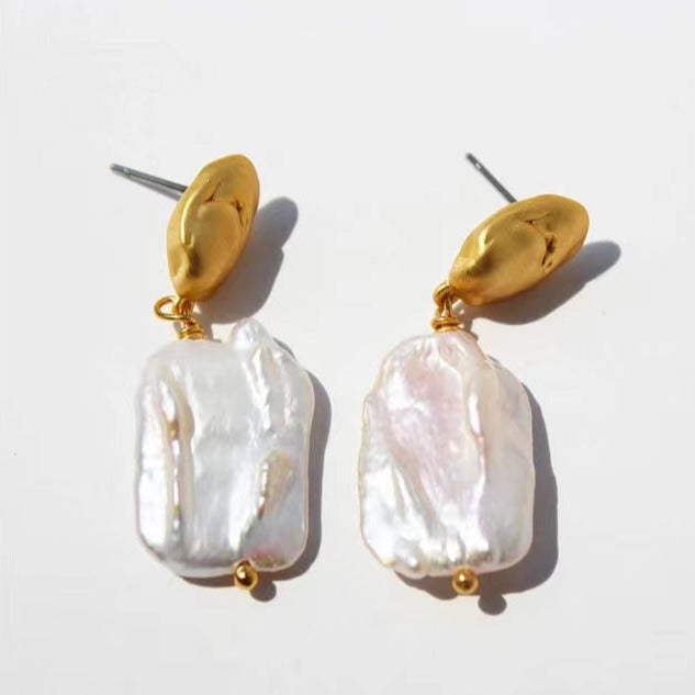 Genuine Freshwater Baroque Pearl Emma Earrings