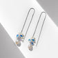 Genuine Freshwater Pearl Blue Flower Earrings