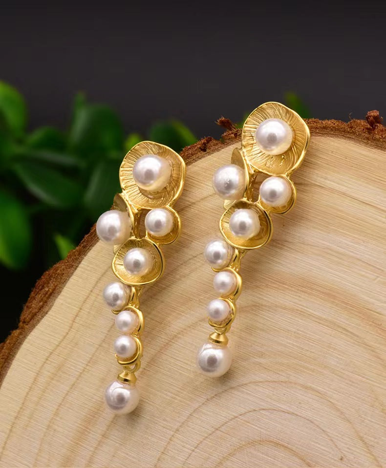Genuine Freshwater Baroque Pearl Conch Earrings (Limited Edition)