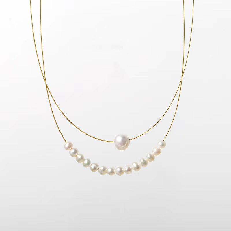 Genuine Freshwater Pearl Double Layer Necklace