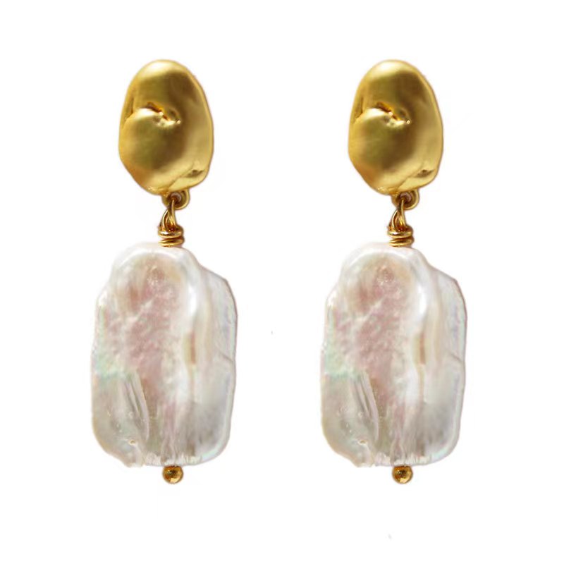 Genuine Freshwater Baroque Pearl Emma Earrings