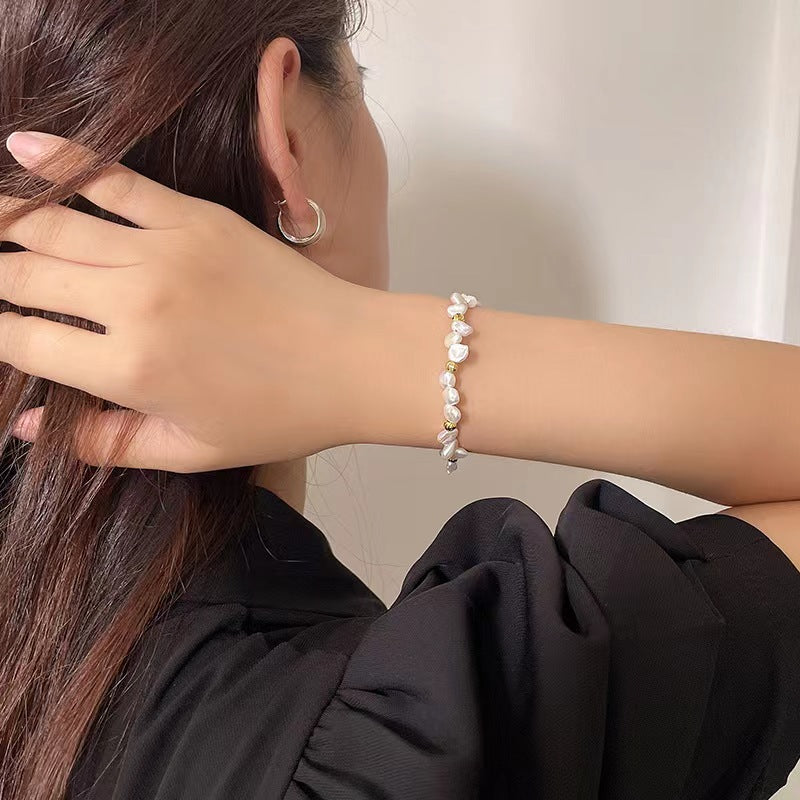 Genuine Baroque Pearl Solid S925 Silver Dew Bracelet