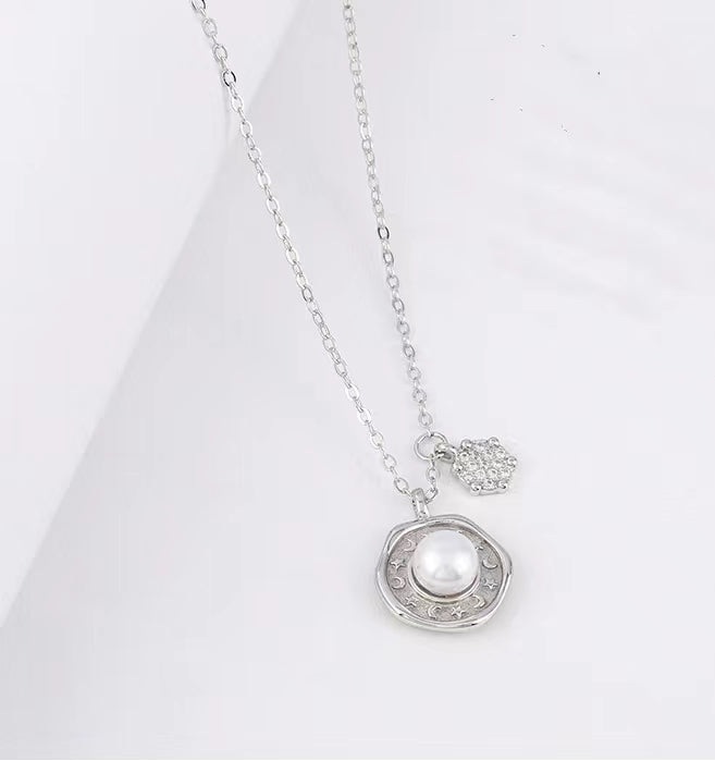 Genuine Baroque Pearl Solid S925 Silver Sun Radiance Necklace