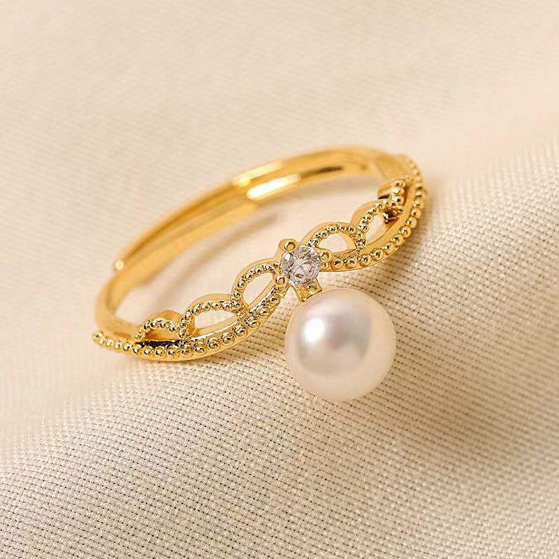 Genuine Freshwater Pearl Crown Ring