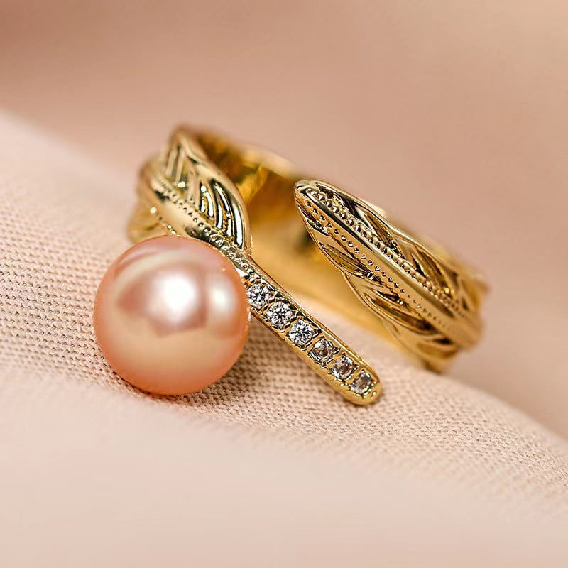 Genuine Freshwater Pearl Leafy Ring