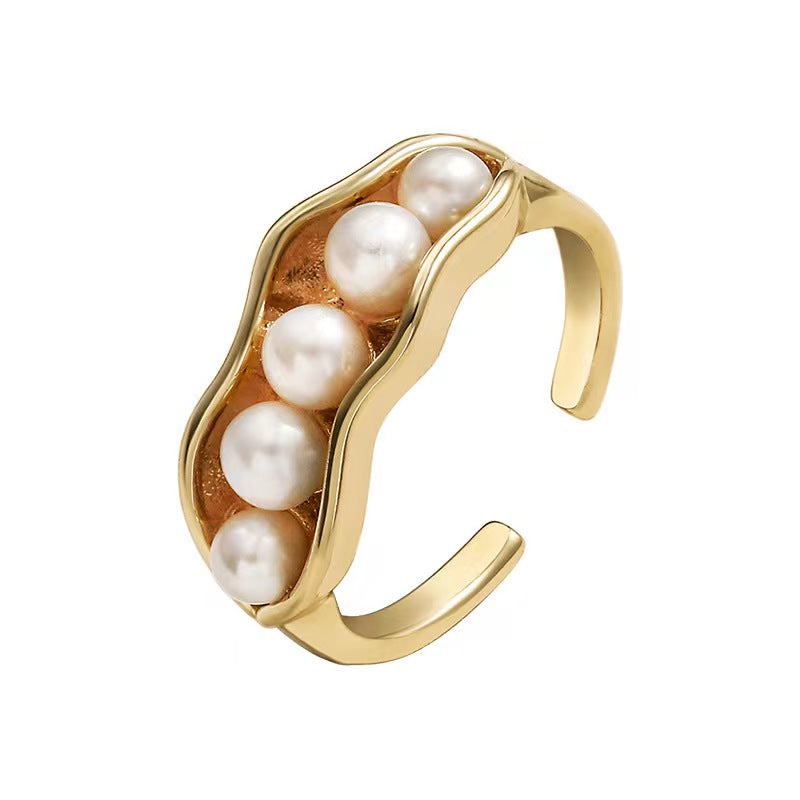 Genuine Freshwater Pearl Pea Pod Ring