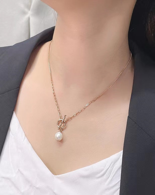 Genuine Baroque Pearl Solid S925 Silver Dream Come True Necklace