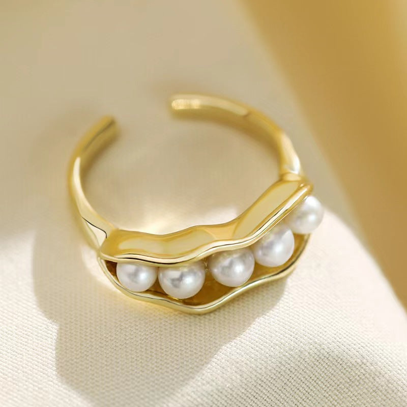 Genuine Freshwater Pearl Pea Pod Ring