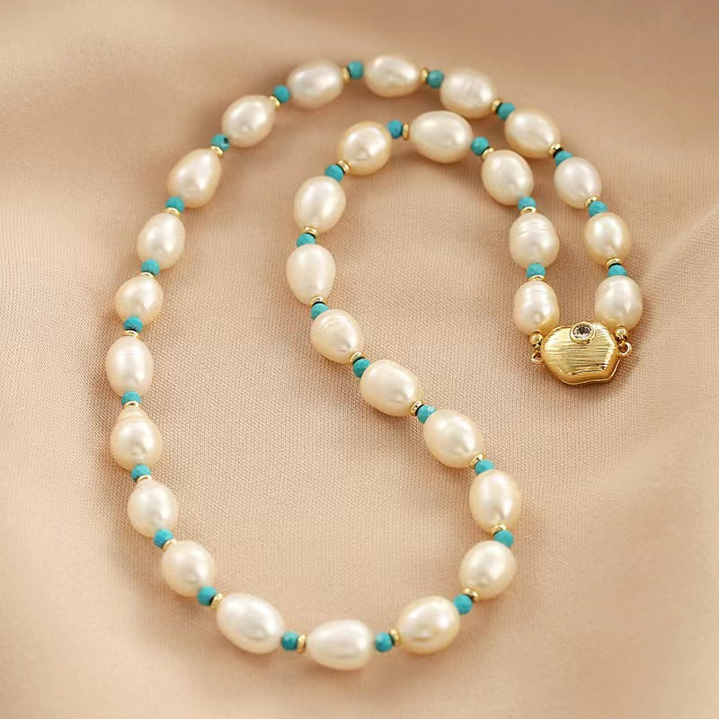 Genuine Freshwater Pearl Blue Wish Necklace