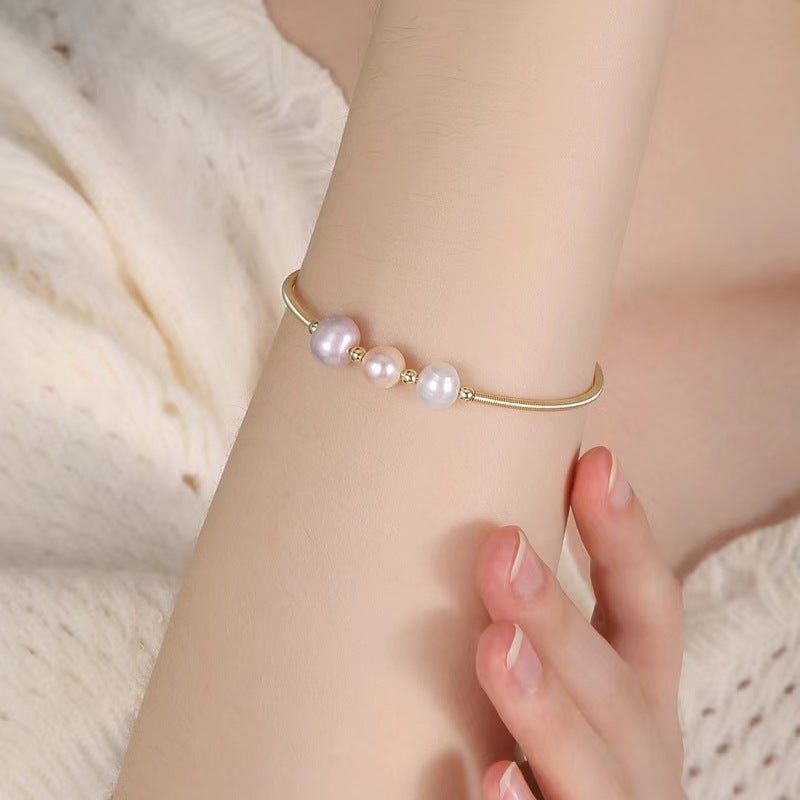 Genuine Freshwater Pearl Rainbow Bracelet