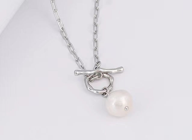 Genuine Baroque Pearl Solid S925 Silver Dream Come True Necklace