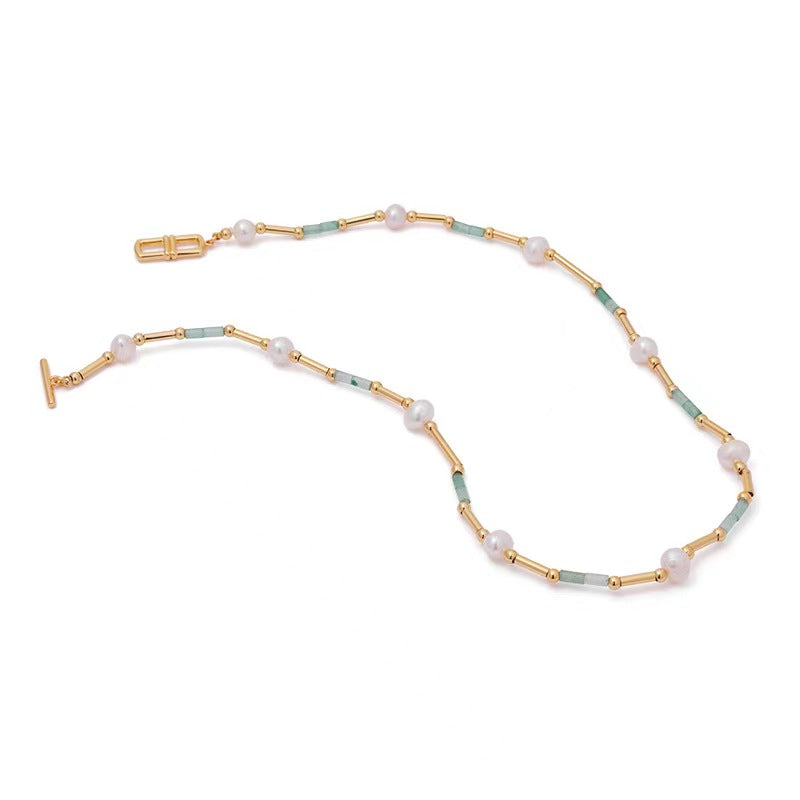 Genuine Natural Freshwater Pearl Streamer Gemstone Necklace