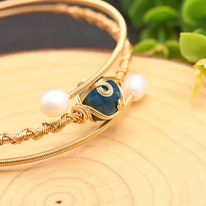 Genuine Freshwater Pearl & Aquamarine Bracelet (Limited Edition)